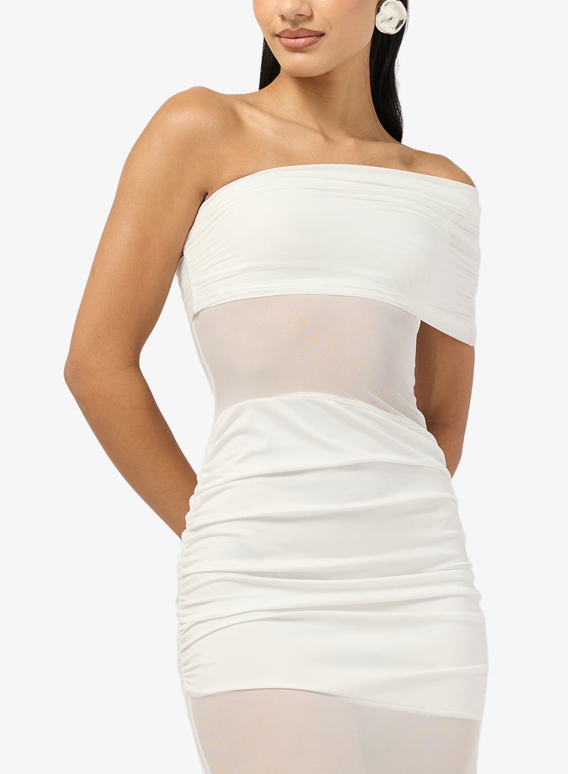 جينجر فستان شبكي مكشكش بكتف واحد - Image 3